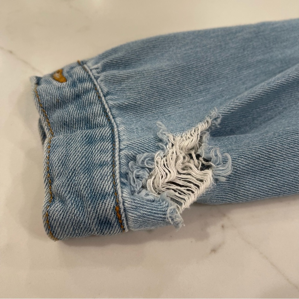 Forever 21 Embroidered Oversized Denim Jacket - Picture 3 of 16